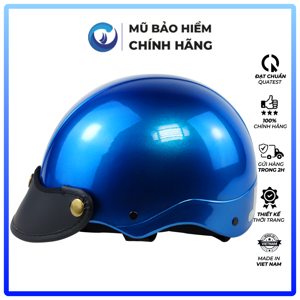 Mũ Bảo Hiểm 1/2 Đầu Blue Sea A104 - Sơn Bóng - Chính hãng