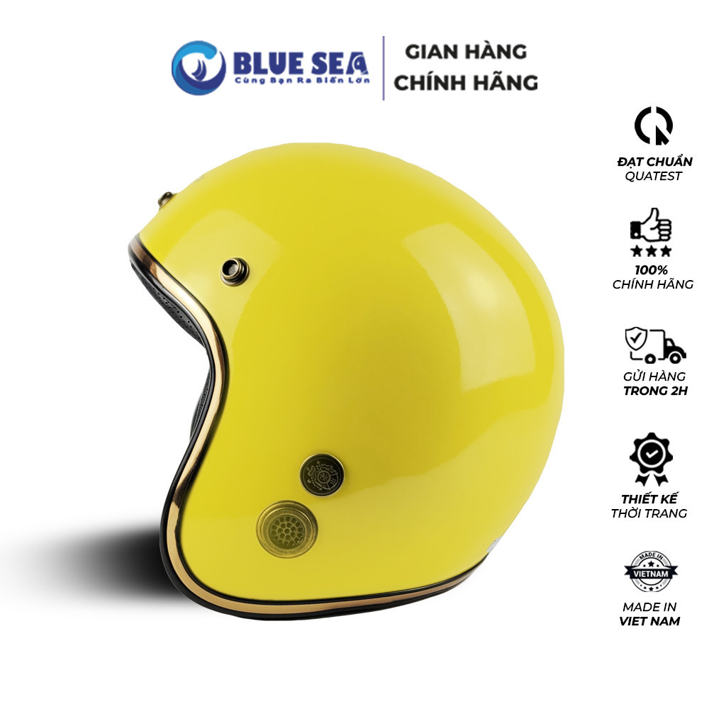 Mũ Bảo Hiểm 3/4 đầu Blue Sea BL34A101 - Kính Rời M139 - Hàng chính hãng