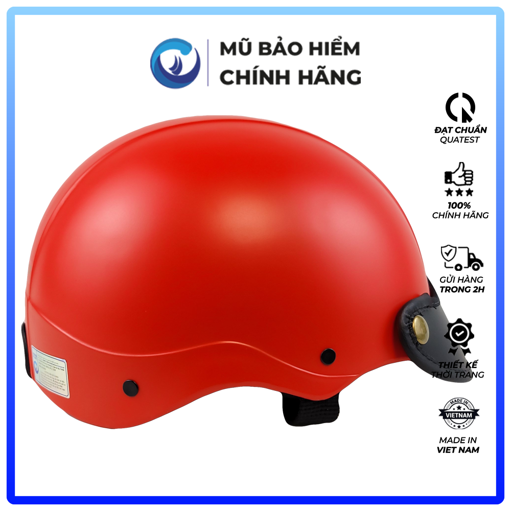 Mũ Bảo Hiểm 1/2 Đầu Blue Sea A104 - Màu Đỏ Tươi