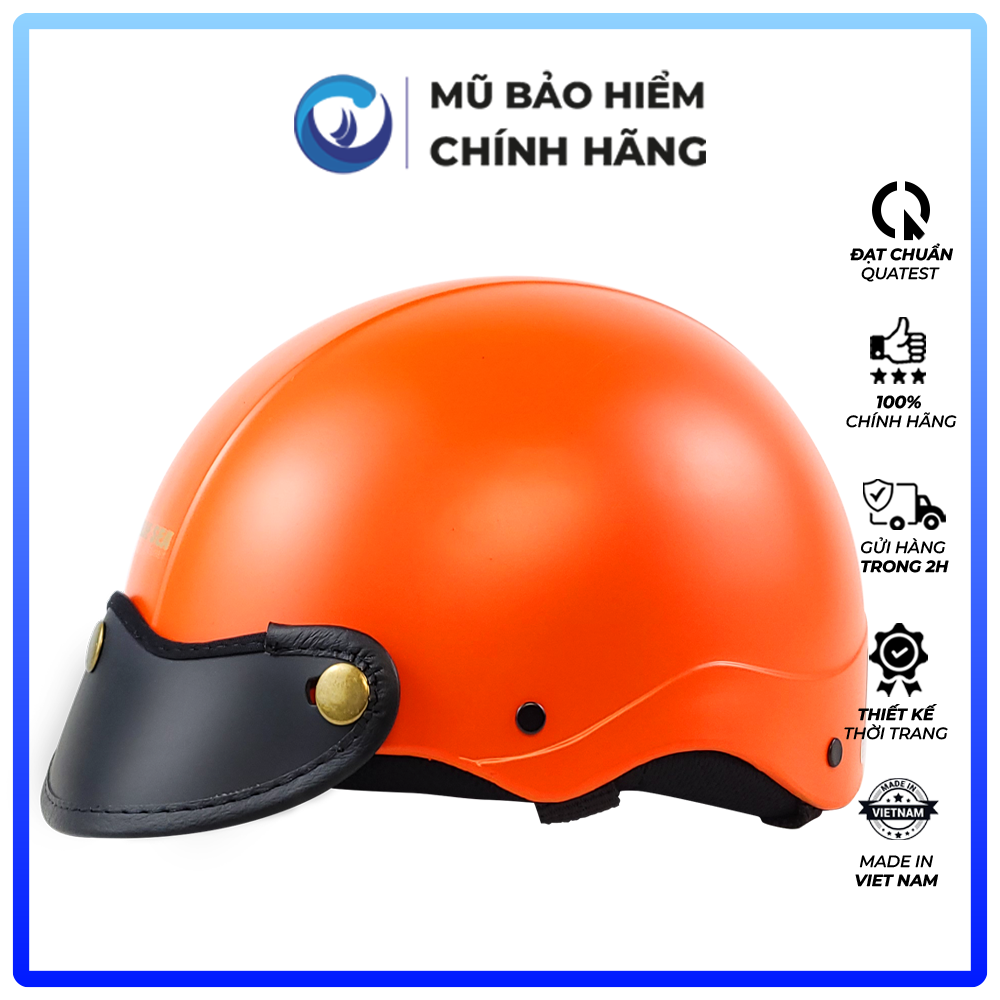 Mũ Bảo Hiểm 1/2 Đầu Blue Sea A104 - Sơn Mờ - Chính hãng