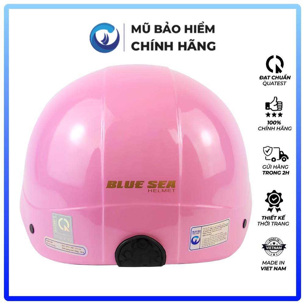 Mũ Bảo Hiểm 1/2 Đầu Blue Sea A104 - Màu Hồng Phấn