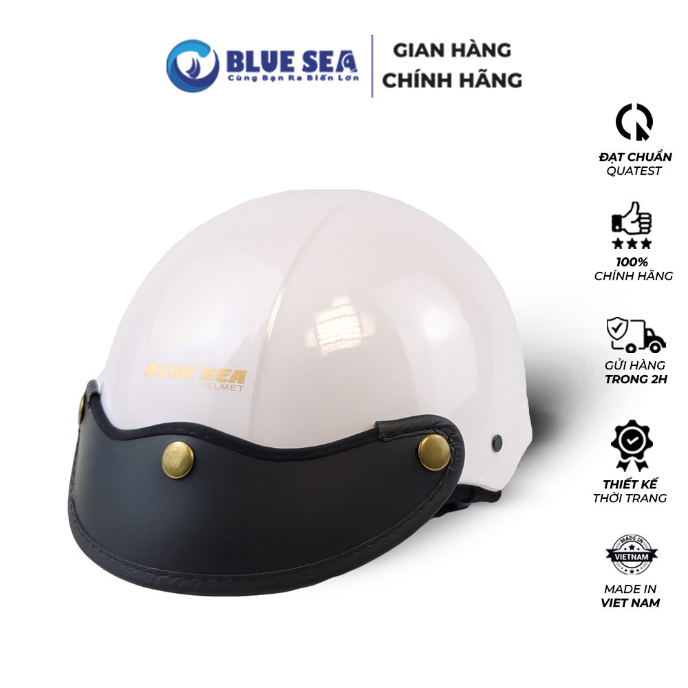 Mũ Bảo Hiểm 1/2 Đầu Blue Sea A104 - Màu Trắng Sữa