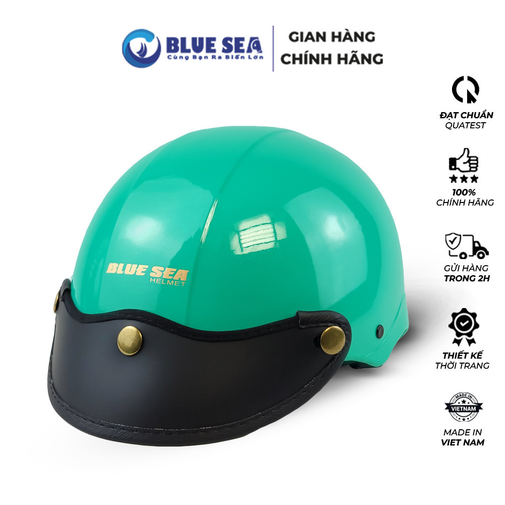 Mũ Bảo Hiểm 1/2 Đầu Blue Sea A104 - Màu Xanh Ngọc