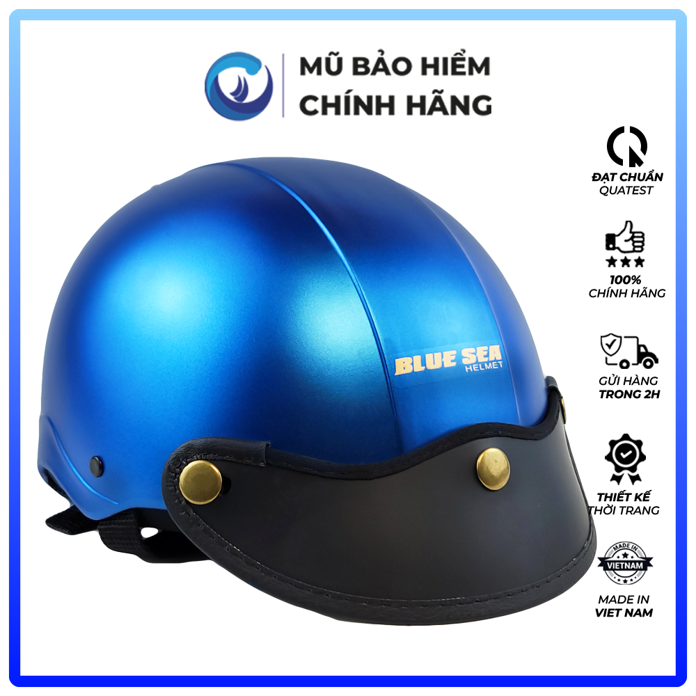 Mũ Bảo Hiểm 1/2 Đầu Blue Sea A104 - Màu Xanh Navy