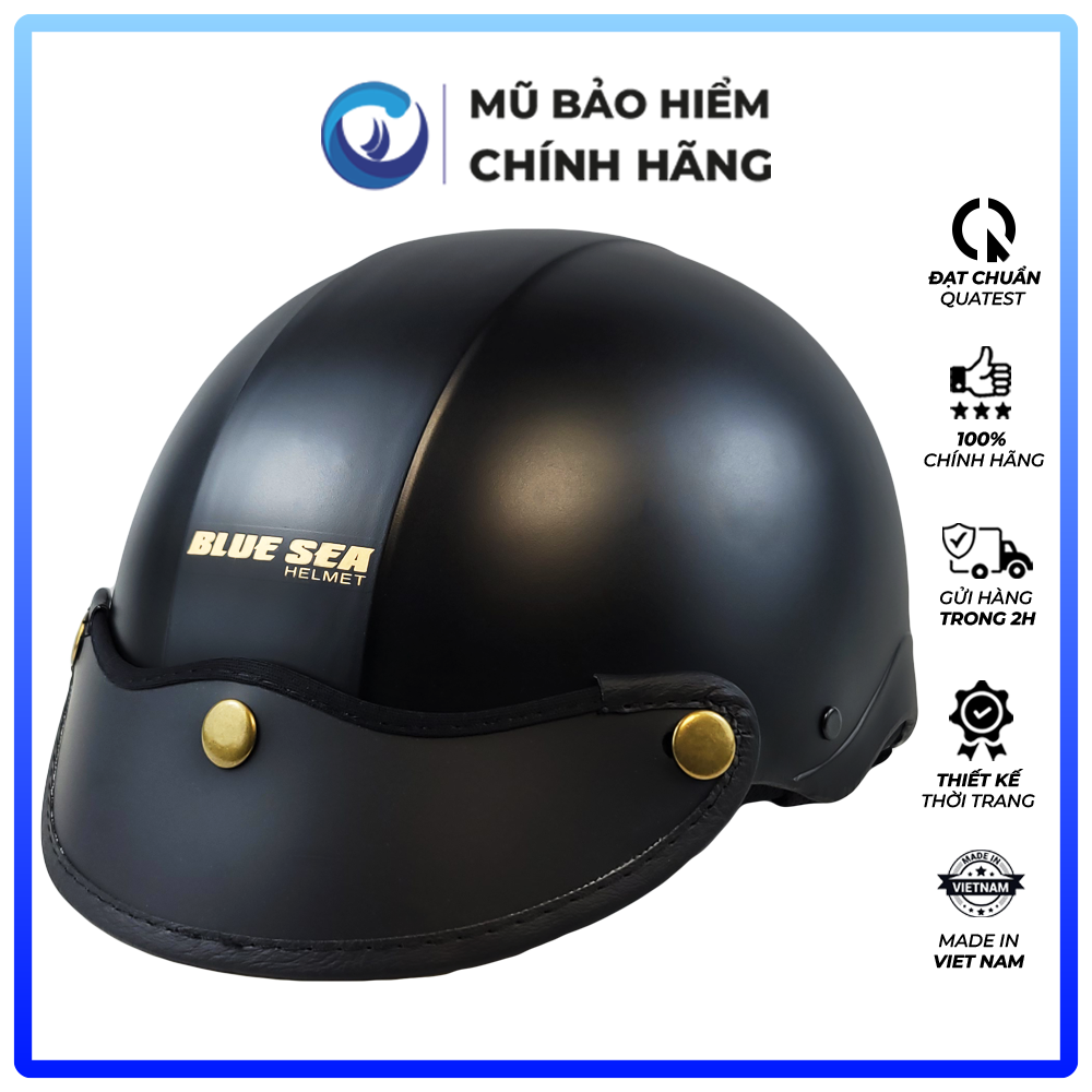 Mũ Bảo Hiểm 1/2 Đầu Blue Sea A104 - Sơn cao cấp