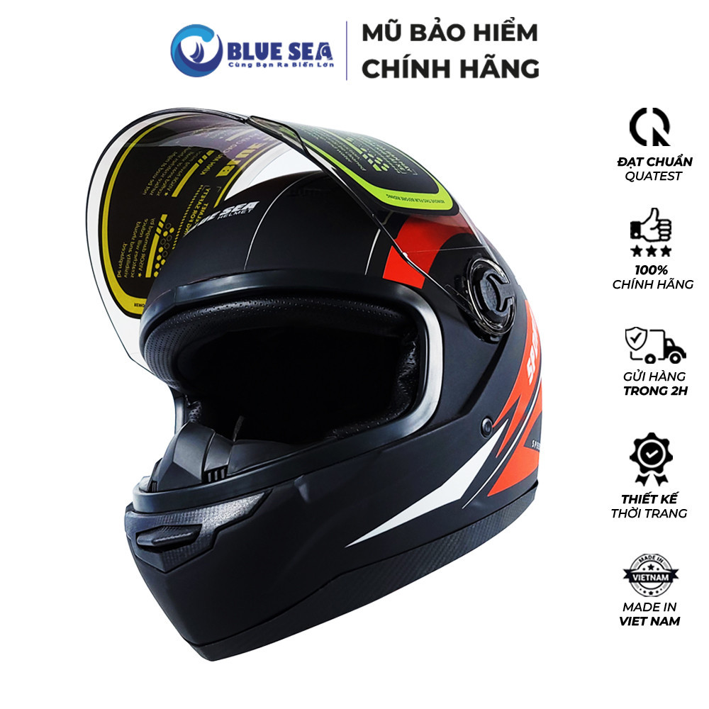 Mũ Bảo Hiểm Fullface A105 Sơn Mờ - Nhiều màu Sơn cao cấp