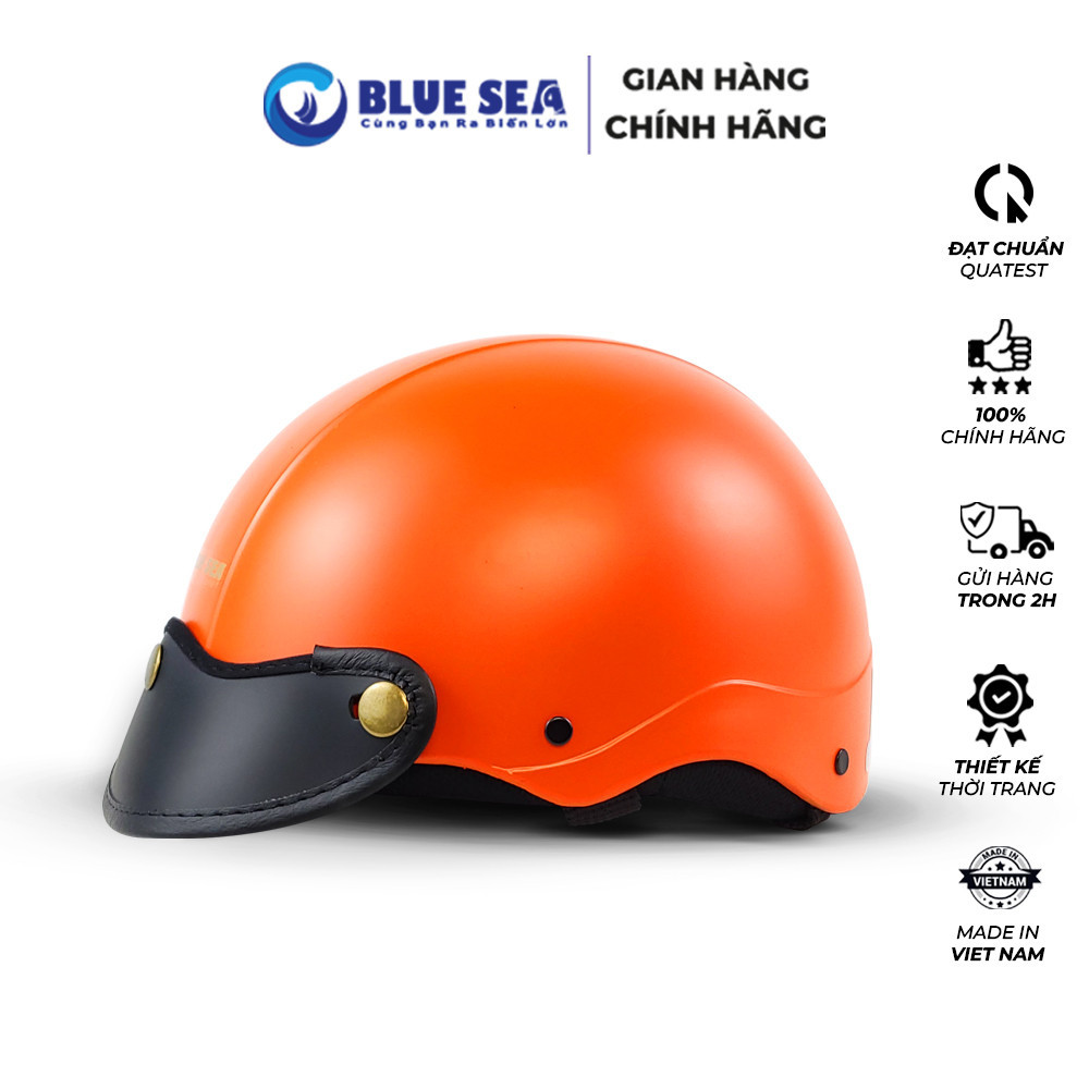 Mũ Bảo Hiểm 1/2 Đầu Blue Sea A104 - Sơn Mờ - Chính hãng