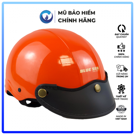 Mũ Bảo Hiểm 1/2 Đầu Blue Sea A104 - Sơn Bóng - Chính hãng