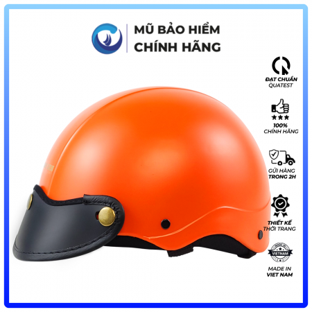 Mũ Bảo Hiểm 1/2 Đầu Blue Sea A104 - Màu Cam