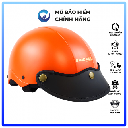 Mũ Bảo Hiểm 1/2 Đầu Blue Sea A104 - Màu Cam