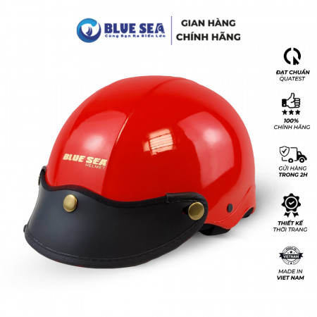 Mũ Bảo Hiểm 1/2 Đầu Blue Sea A104 - Màu Đỏ Tươi