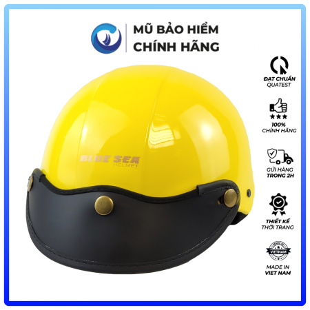 Mũ Bảo Hiểm 1/2 Đầu Blue Sea A104 - Màu Vàng