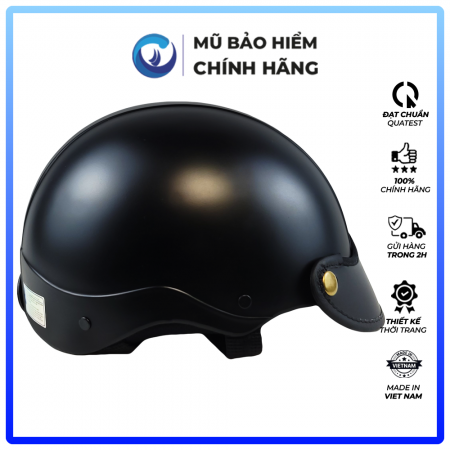 Mũ Bảo Hiểm 1/2 Đầu Blue Sea A104 - Màu Đen